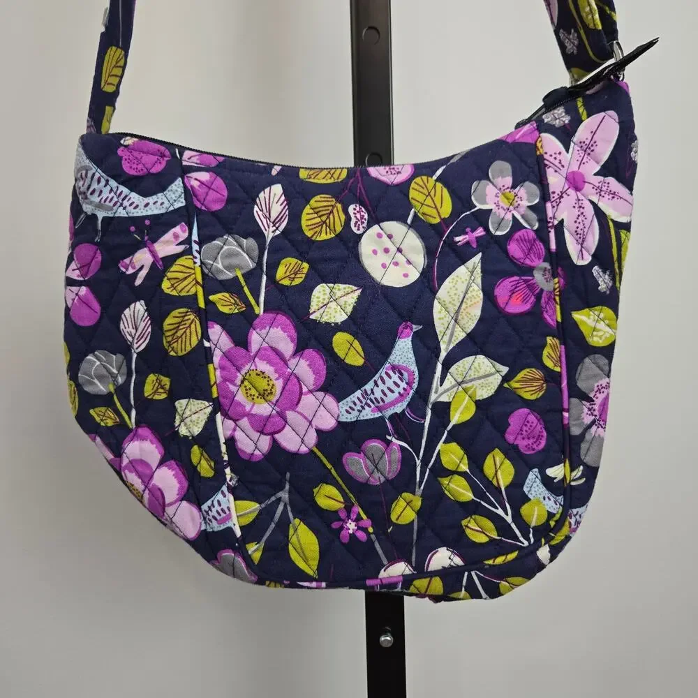 Vera‎ Bradley Shoulder Bag Satchel Purse Quilted Nightingale Boho Purple Floral